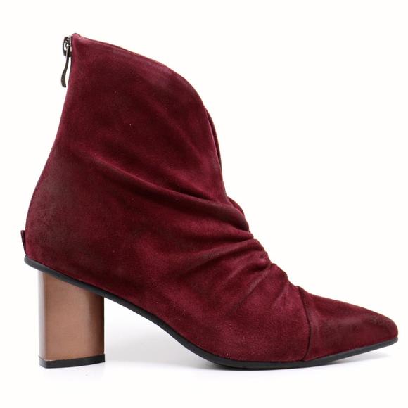 NEW ANTELOPE hetty suede heel boots in bordeaux - Picture 4 of 9